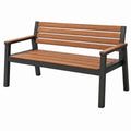 Ławka ogrodowa 120 x 65 x 85 cm z metalu i drewna brązowo-czarna dwuosobowa