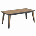 Stół ogrodowy 180 x 90 x 75 cm z drewna i metalu brązowo-czarny nowoczesny