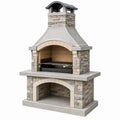 Grill ogrodowy 120 x 70 x 230 cm z kamienia i betonu szary do grillowania z kominem